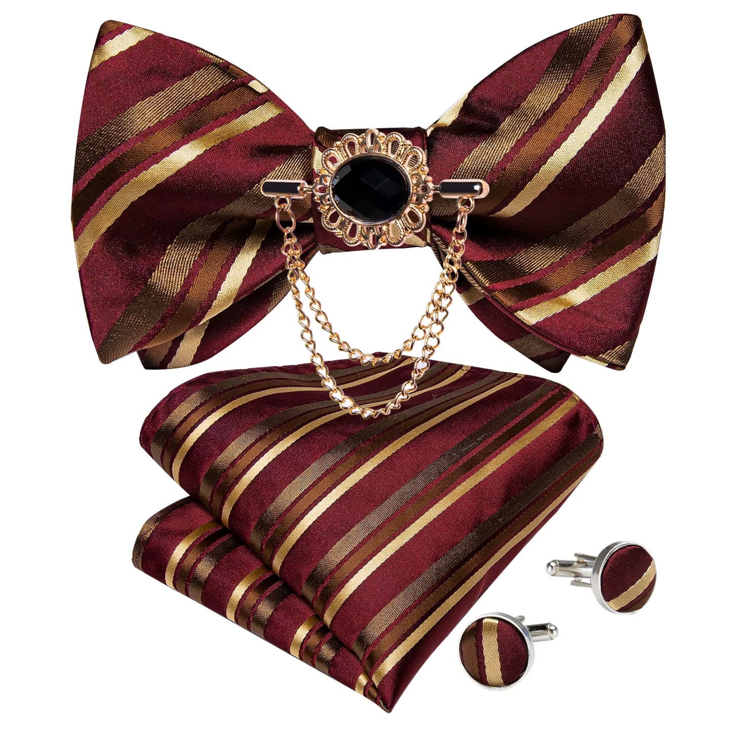 Rosa Plaid Solide Herren Selbst Krawatte Fliege Seide Jacquard Gewebt Hochzeit Party Bowtie Hanky Brosche Set Männer Schmetterling Krawatte Dibangu