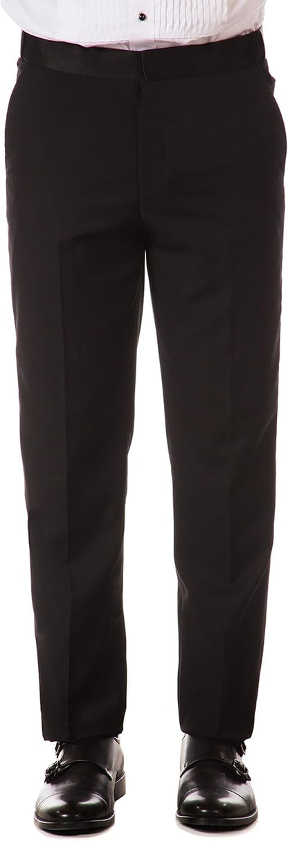 Mens Premium Slim Fit Striped Black Tuxedo Dress Pants | Dress Pants for Men