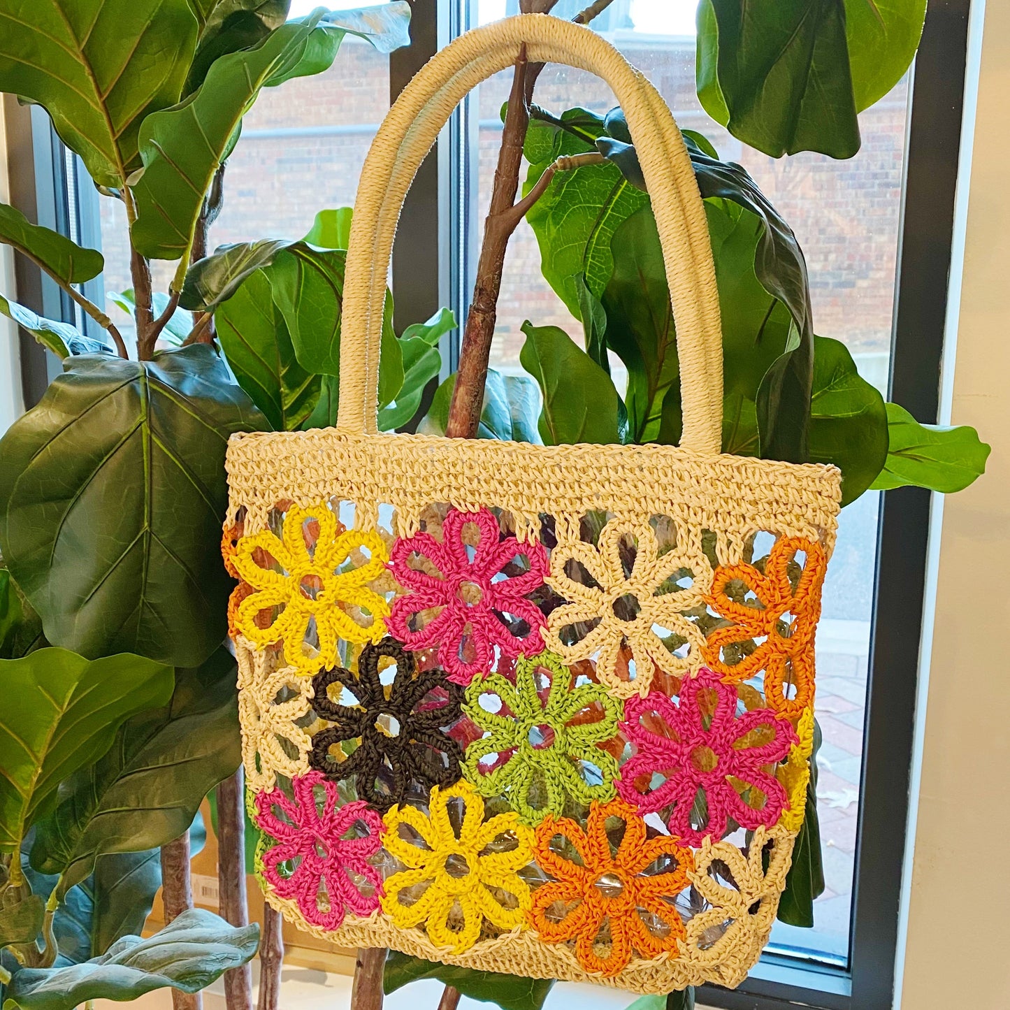 Hand Made Flower Power Tote