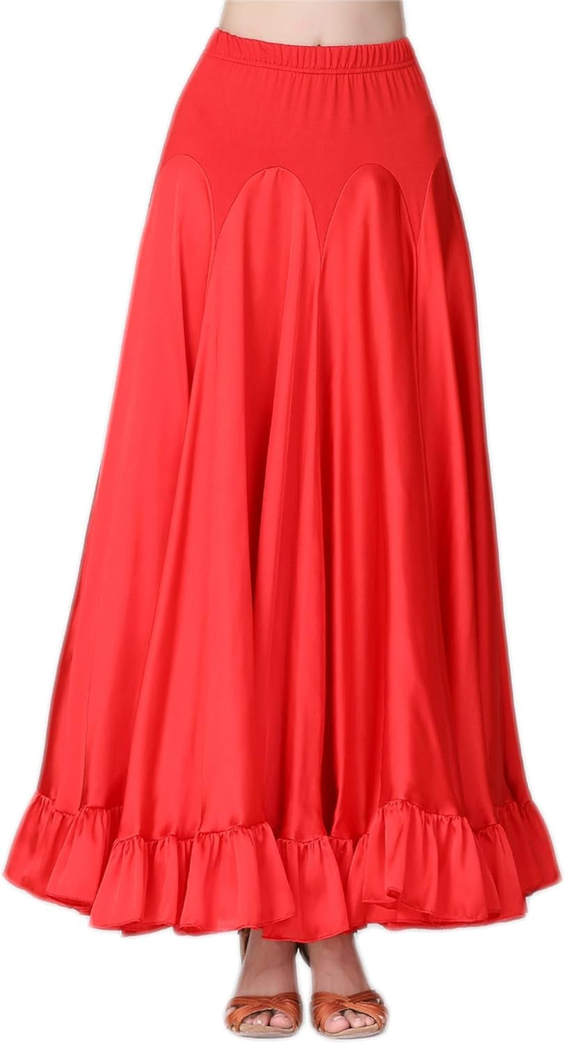 Long Modern Flamenco Waltz Standard Ballroom Dance Fancy Training Skirt