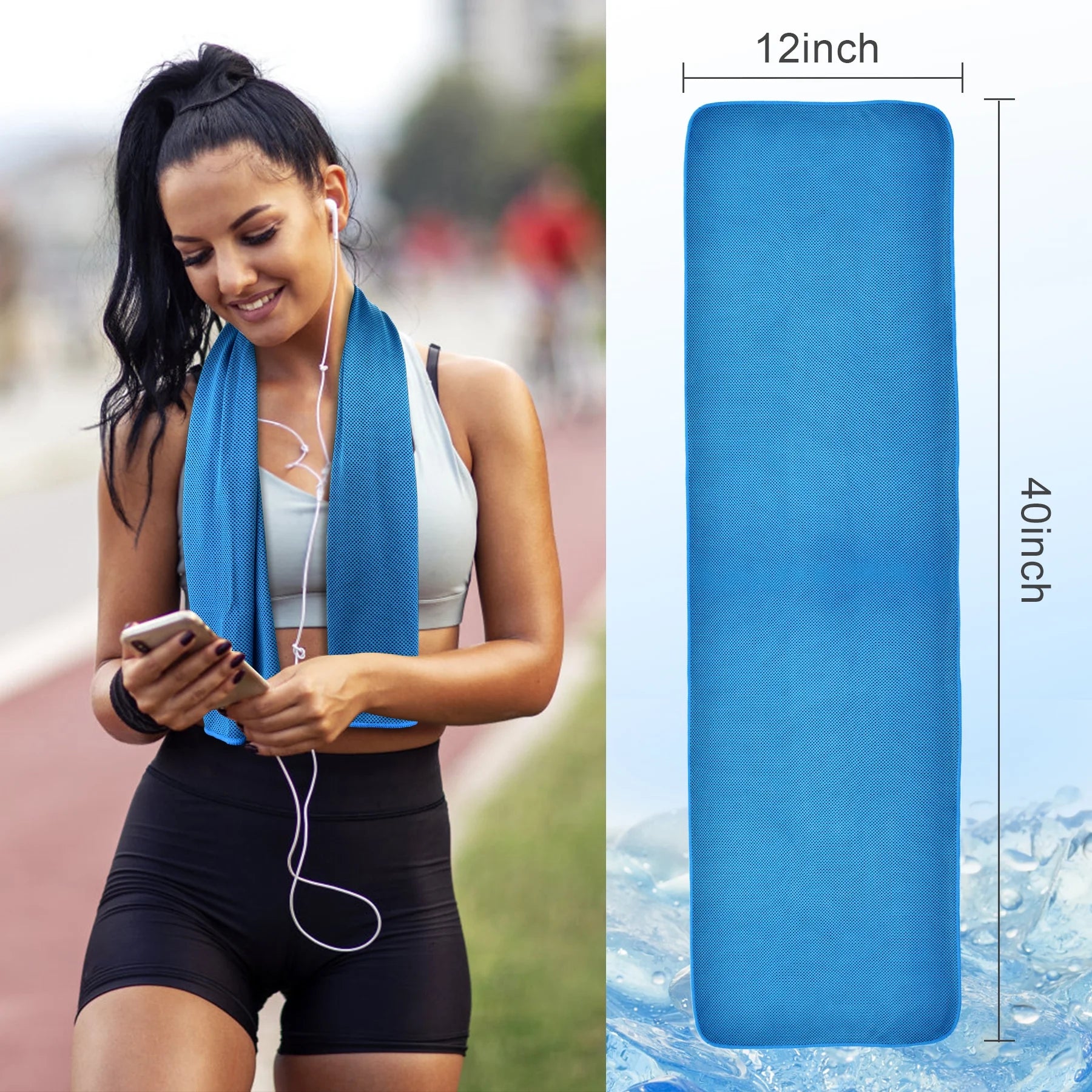 4 Packs Cooling Towel (40"X12") by , Ice Towel, Soft Breathable Chilly Towel, Cooling Towels for Neck，Microfiber Towel for Yoga, Sport, Running, Gym, Workout, Camping