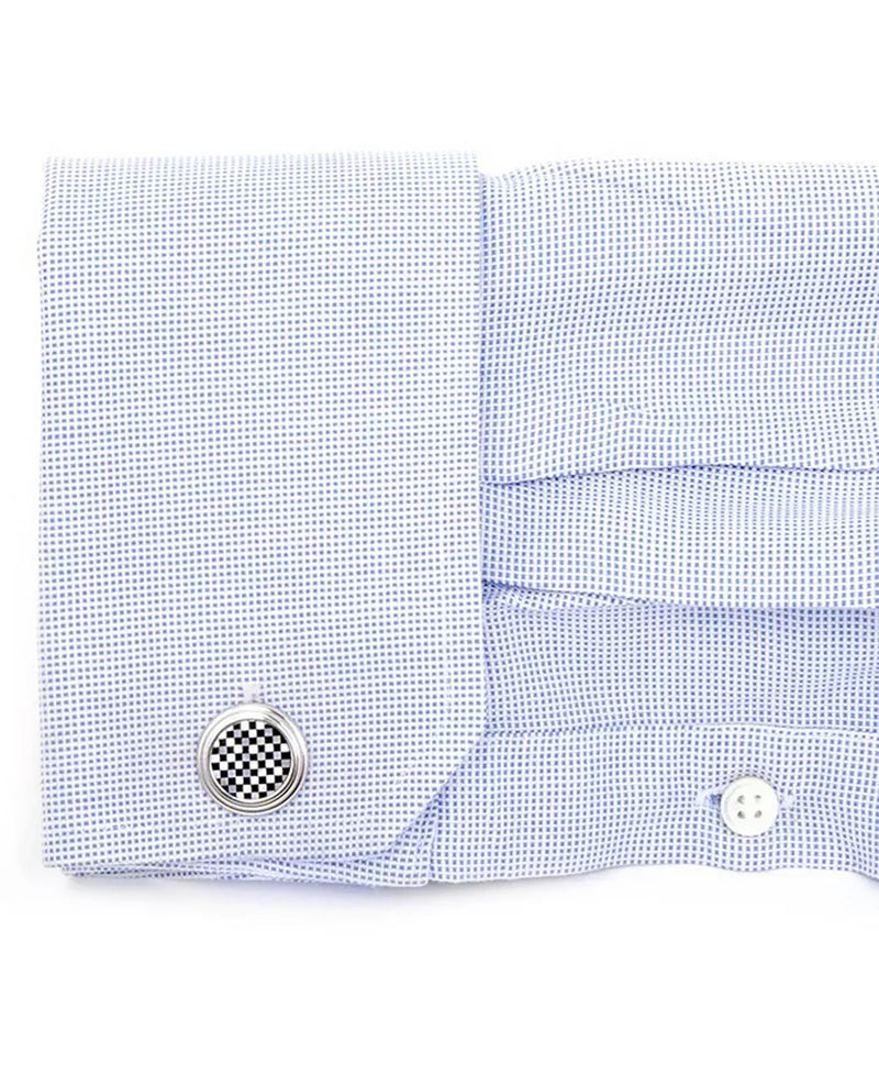 Men'S Checker Cufflink and Stud Set