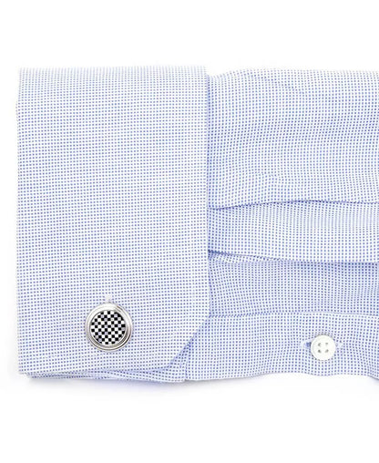 Men'S Checker Cufflink and Stud Set