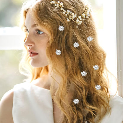 60 Stück Strass Kristall Twister Set Spiral Haarnadel Spule, Hochzeit Haar Curlies Perlen Strass Curlies Haarschmuck Braut Blumen Kristall Haarspinnen Für Hochzeit, Party (Perlen)