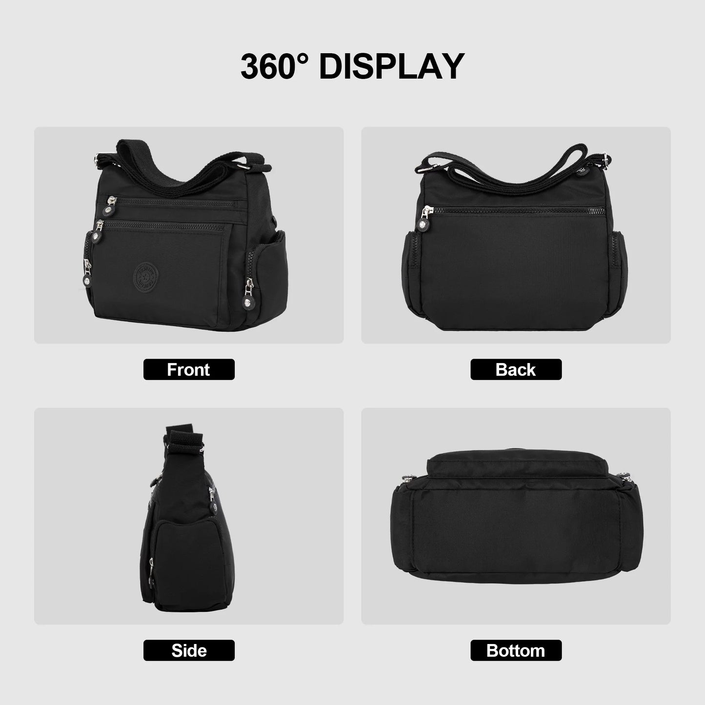 Crossbody Bag Black Purses and Handbags for Women Shoulder Fashionable Casual Travel Bag