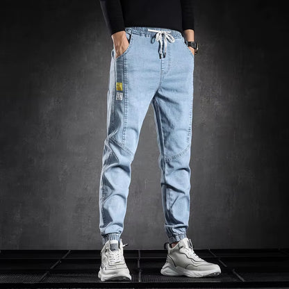 Neue Winter Dicke Fleece Warme Cargo Jeans Männer Schwarz Denim Jogger Baggy Harem Hosen Thermische Jean Hosen plus Größe