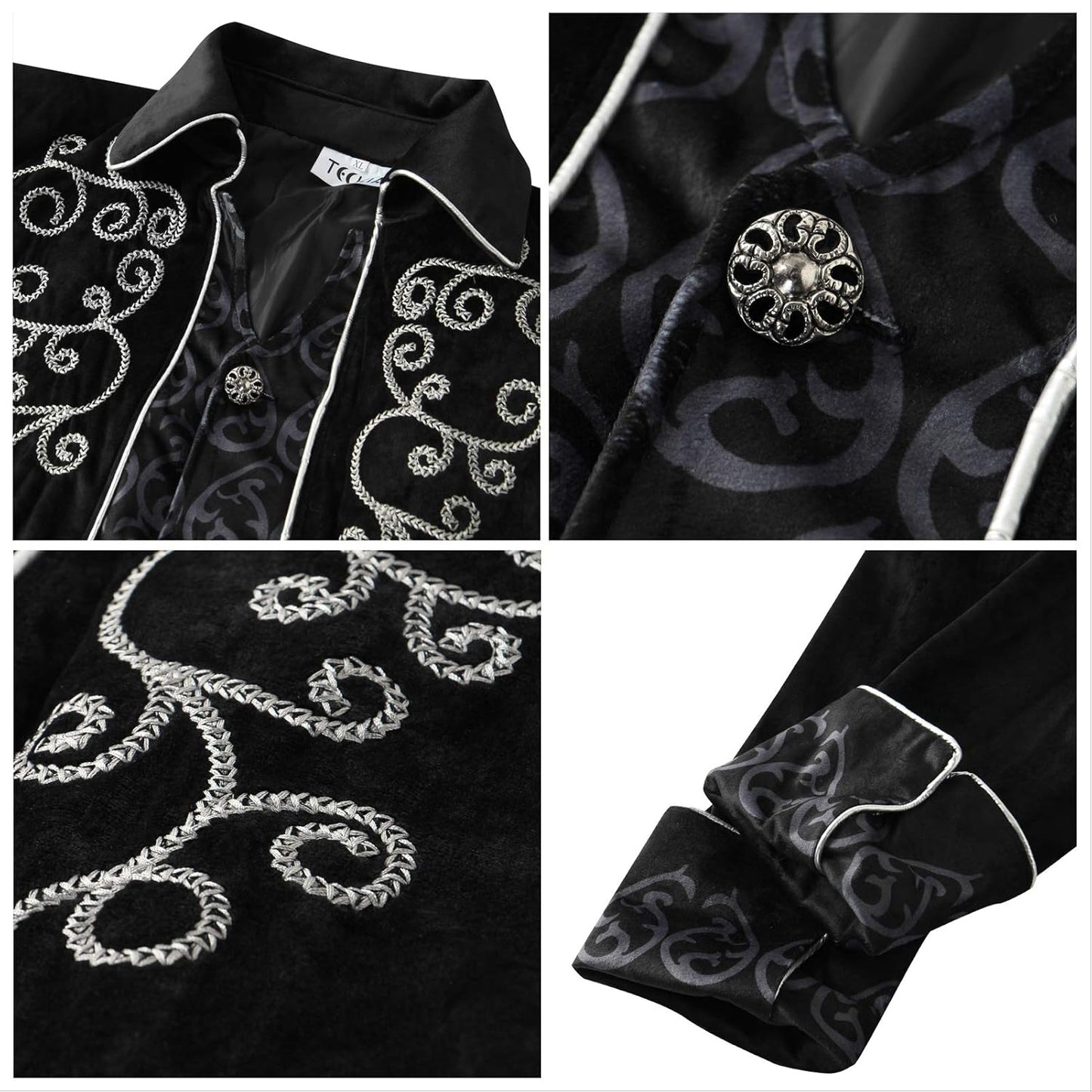 Men'S Gothic Steampunk Vintage Jacket Victorian Frock Coat Uniform Halloween