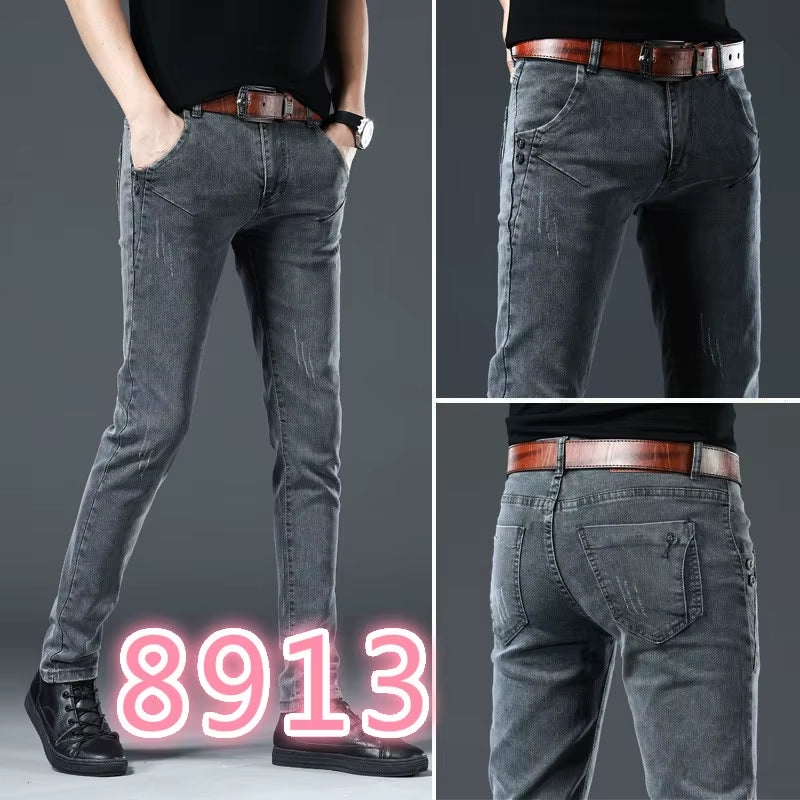 Marke 2023 Neuheiten Jeans Männer Qualität Casual Männlichen Denim Hosen Gerade Slim Fit Dark Grau Herren Hosen Yong Mann