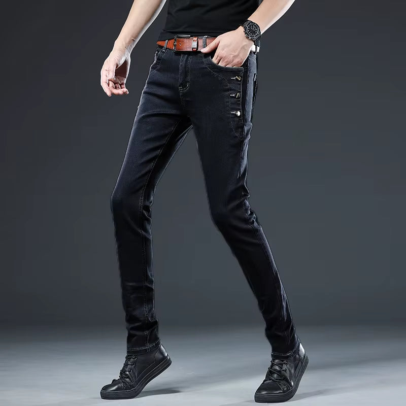 Marke 2023 Neuheiten Jeans Männer Qualität Casual Männlichen Denim Hosen Gerade Slim Fit Dark Grau Herren Hosen Yong Mann