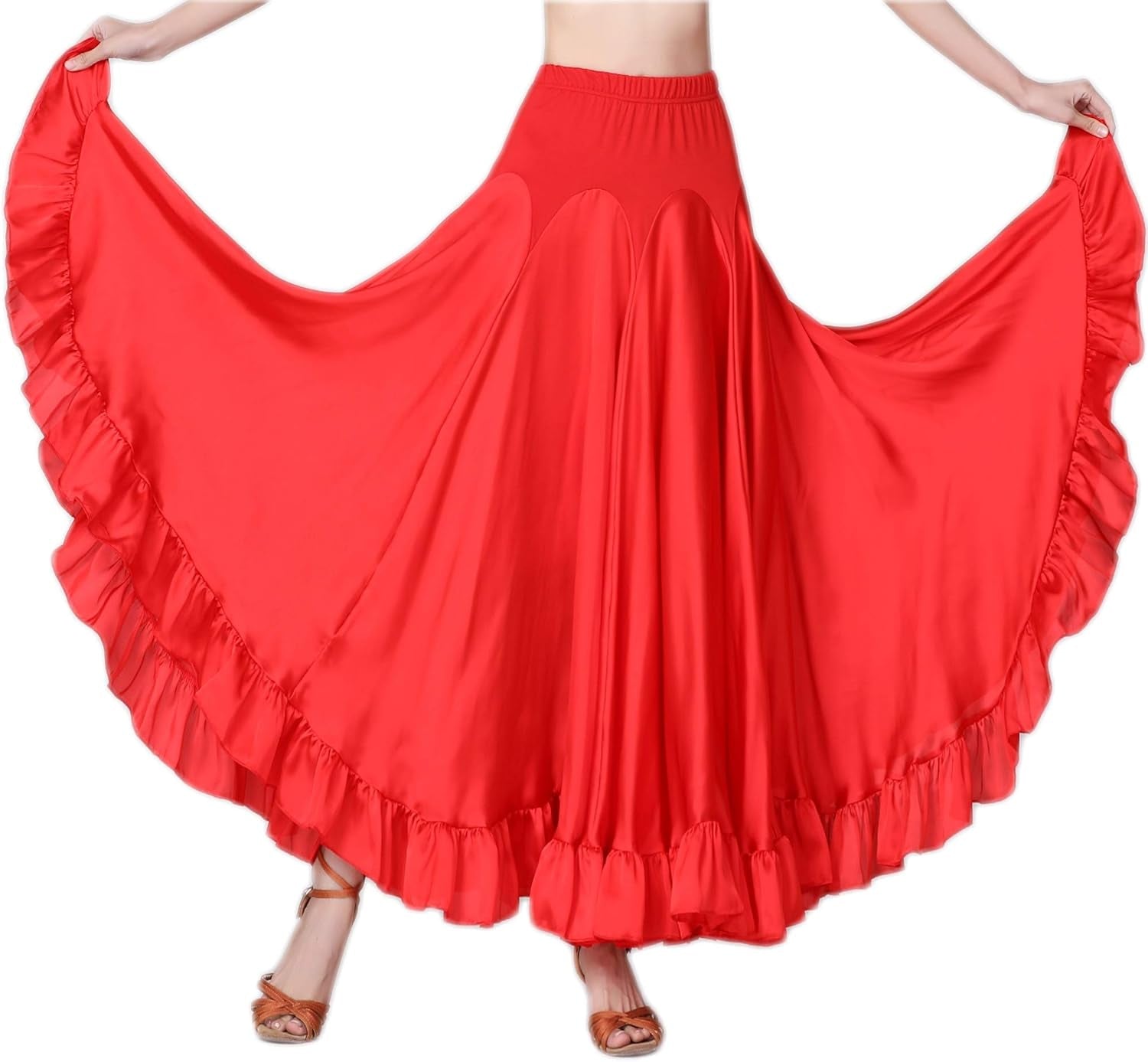 Long Modern Flamenco Waltz Standard Ballroom Dance Fancy Training Skirt