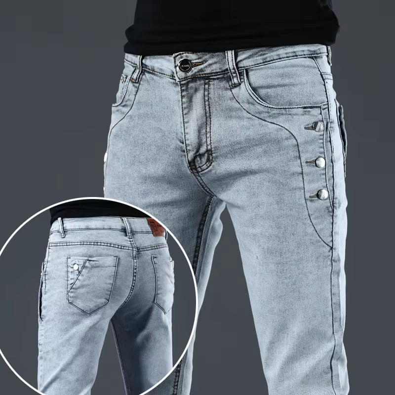 Marke 2023 Neuheiten Jeans Männer Qualität Casual Männlichen Denim Hosen Gerade Slim Fit Dark Grau Herren Hosen Yong Mann