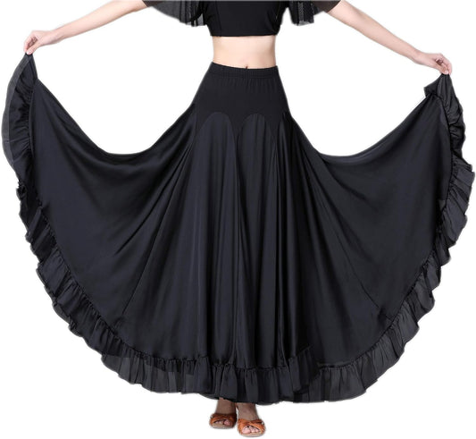 Long Modern Flamenco Waltz Standard Ballroom Dance Fancy Training Skirt