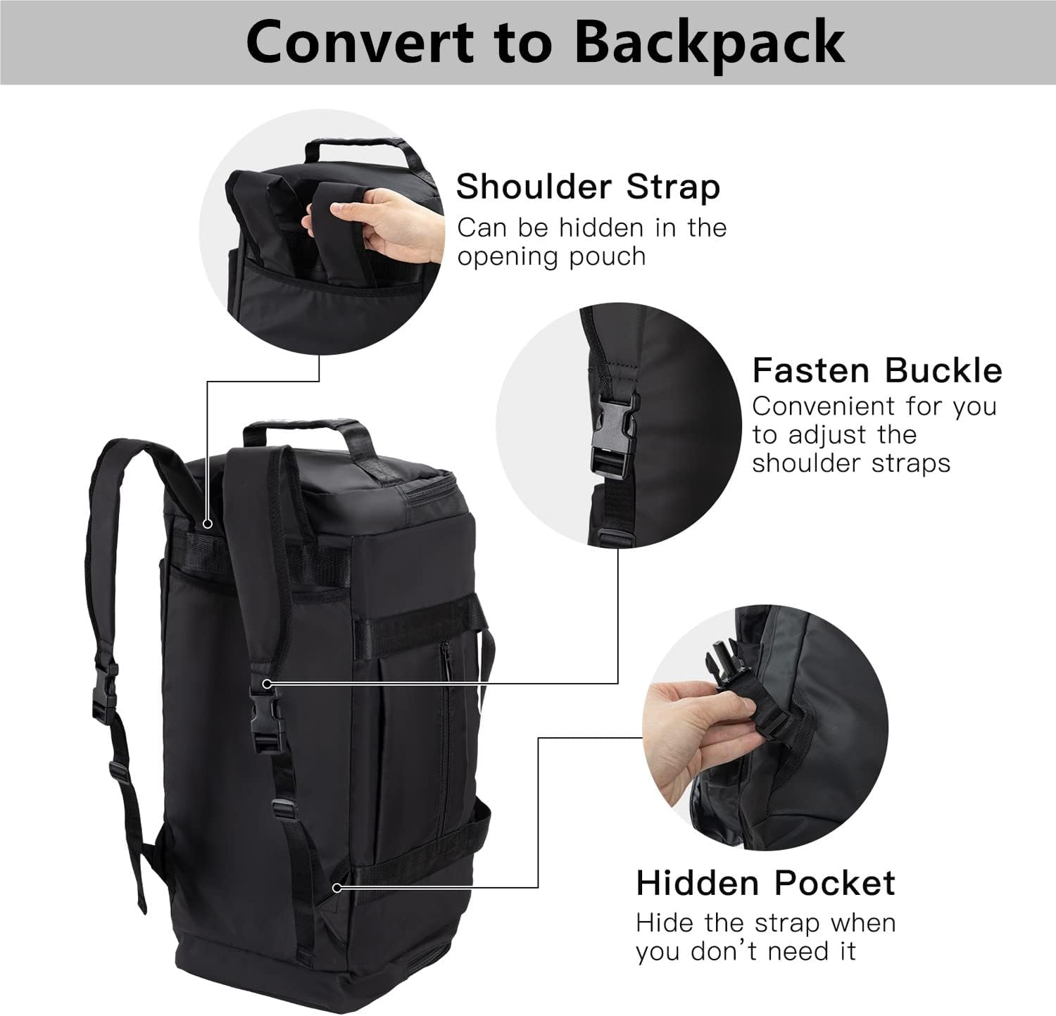 Gym Bag for Men Small Gym Bag for Women Workout Duffle Bag Luggage Weekend Travel Backpack with Shoe Compartment Waterproof