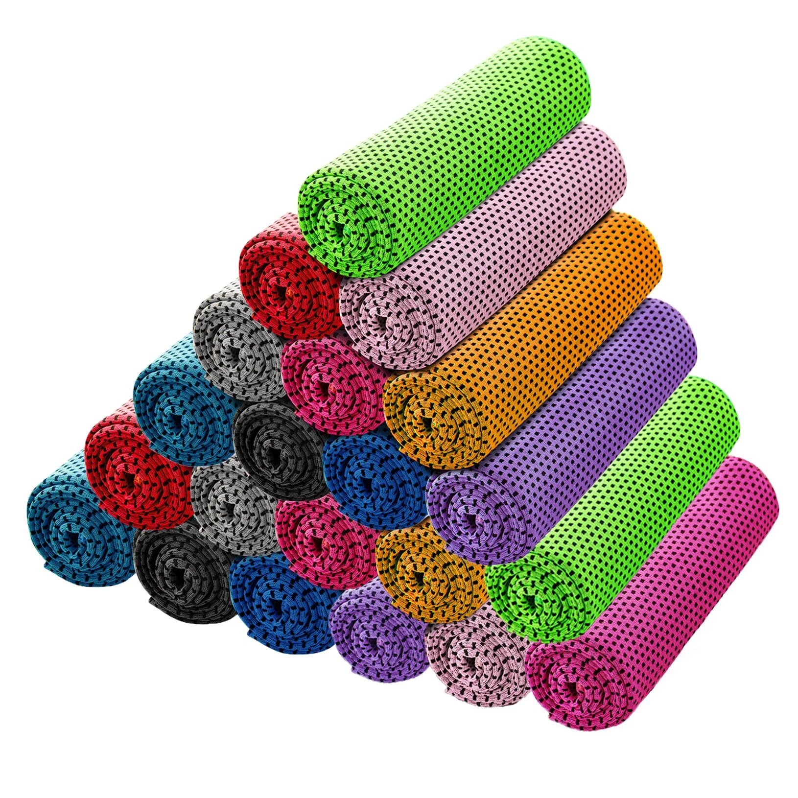 30PCS Cooling Towels Ice Towel for Neck and Face, Gym Yoga Towel Microfiber Breathable Chilly Cool Exercise Towel for Running, Fitness, Camping, Outdoor Sport (Random Color)