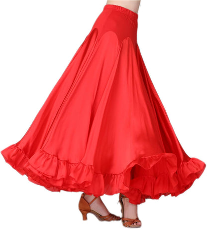 Long Modern Flamenco Waltz Standard Ballroom Dance Fancy Training Skirt