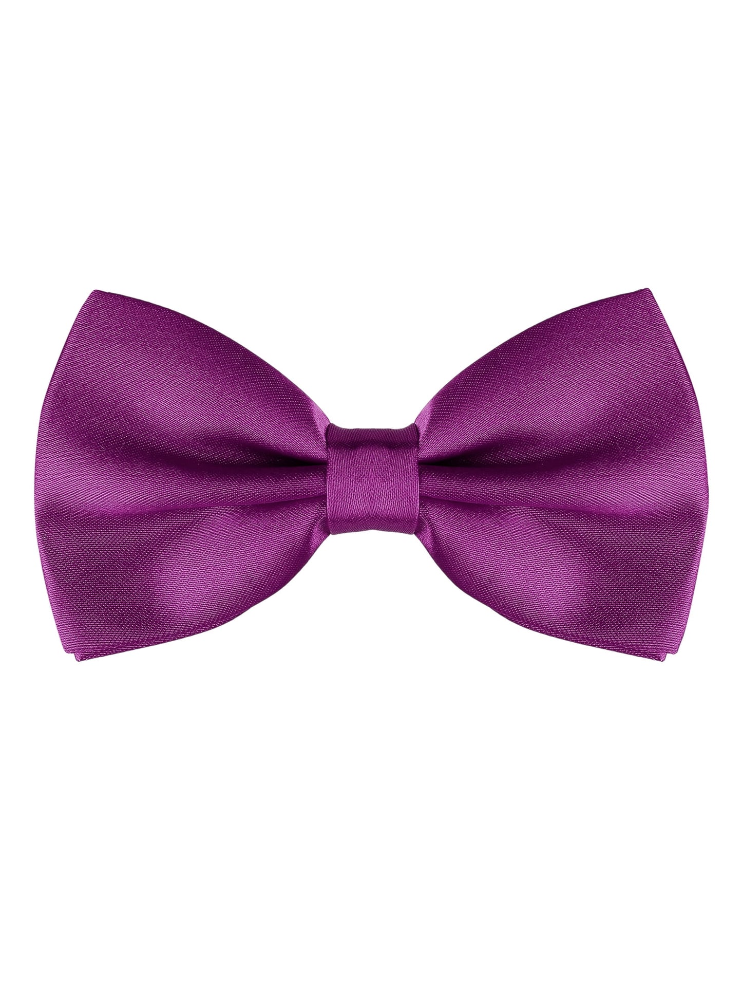 Men'S Bow Tie Adjustable Strap Formal Solid Tuxedo Pre-Tied Purple Red