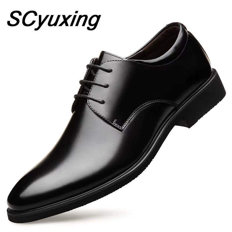 2024 Neue Herren Qualität Rindsleder Schuhe British Business Extra Größe 38-47 Weiches Leder Mann Split Leder Kleid Schuhe