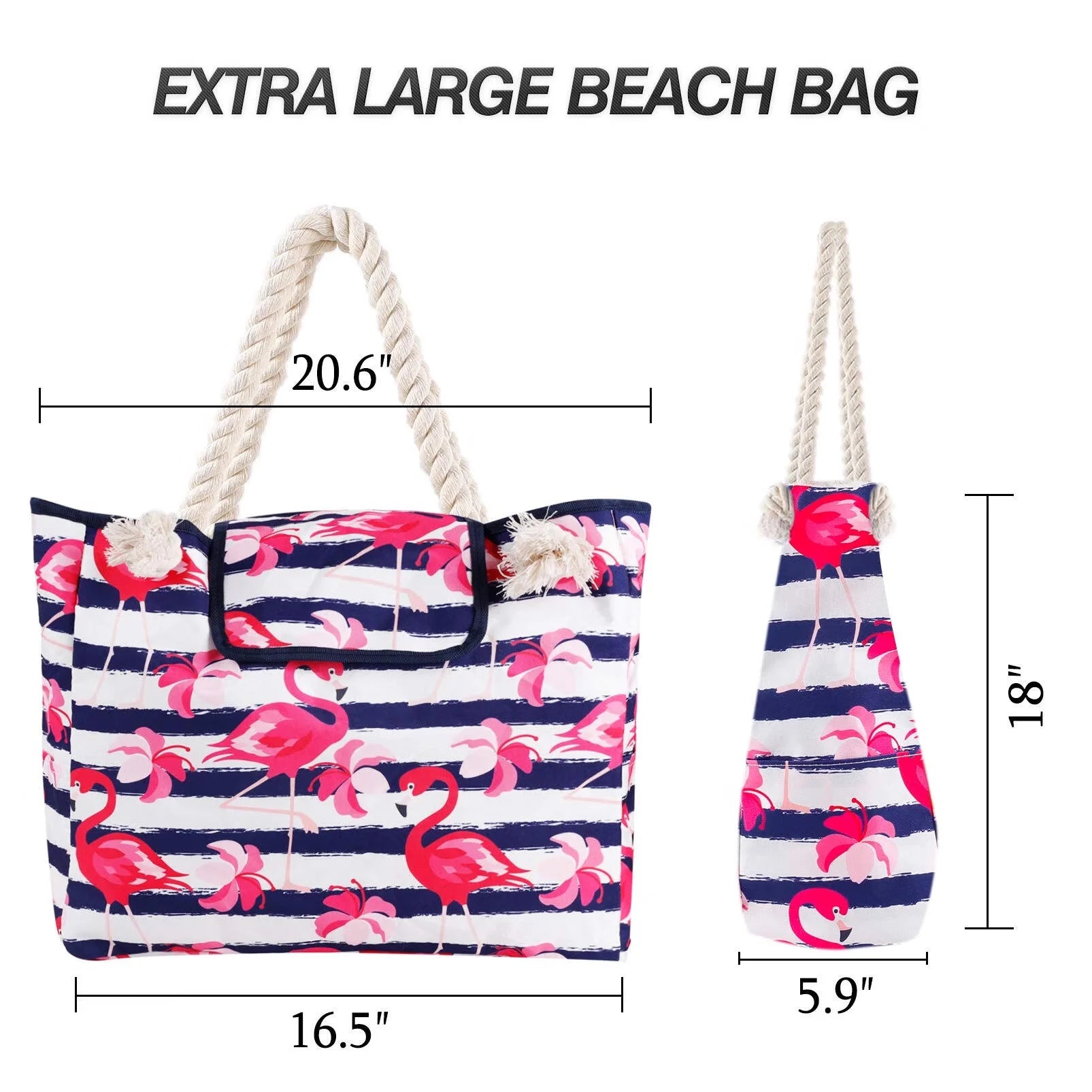 Large Beach Bags for Women Waterproof Tote Bag with Zipper Carry on Bag for Vacation Travel