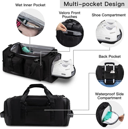 Gym Bag for Men Small Gym Bag for Women Workout Duffle Bag Luggage Weekend Travel Backpack with Shoe Compartment Waterproof