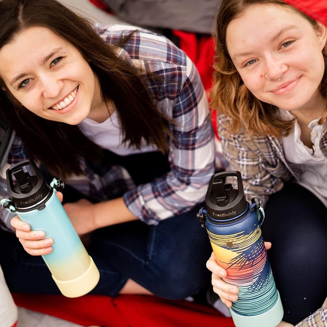 24Oz Insulated Water Bottle with Straw, Lid & Paracord Handle | 24-Hour Cold | Leak Free | Stainless Steel for Traveling, Sports & Errands