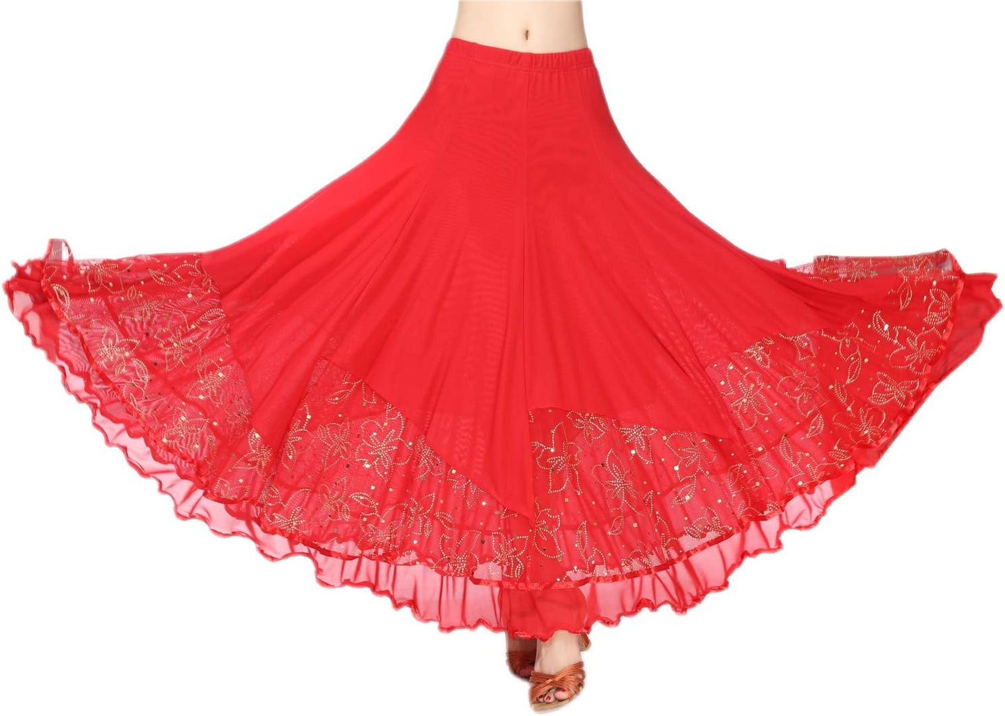 Elegant Ballroom Dance Latin Dance Party Long Swing Race Skirt for Women