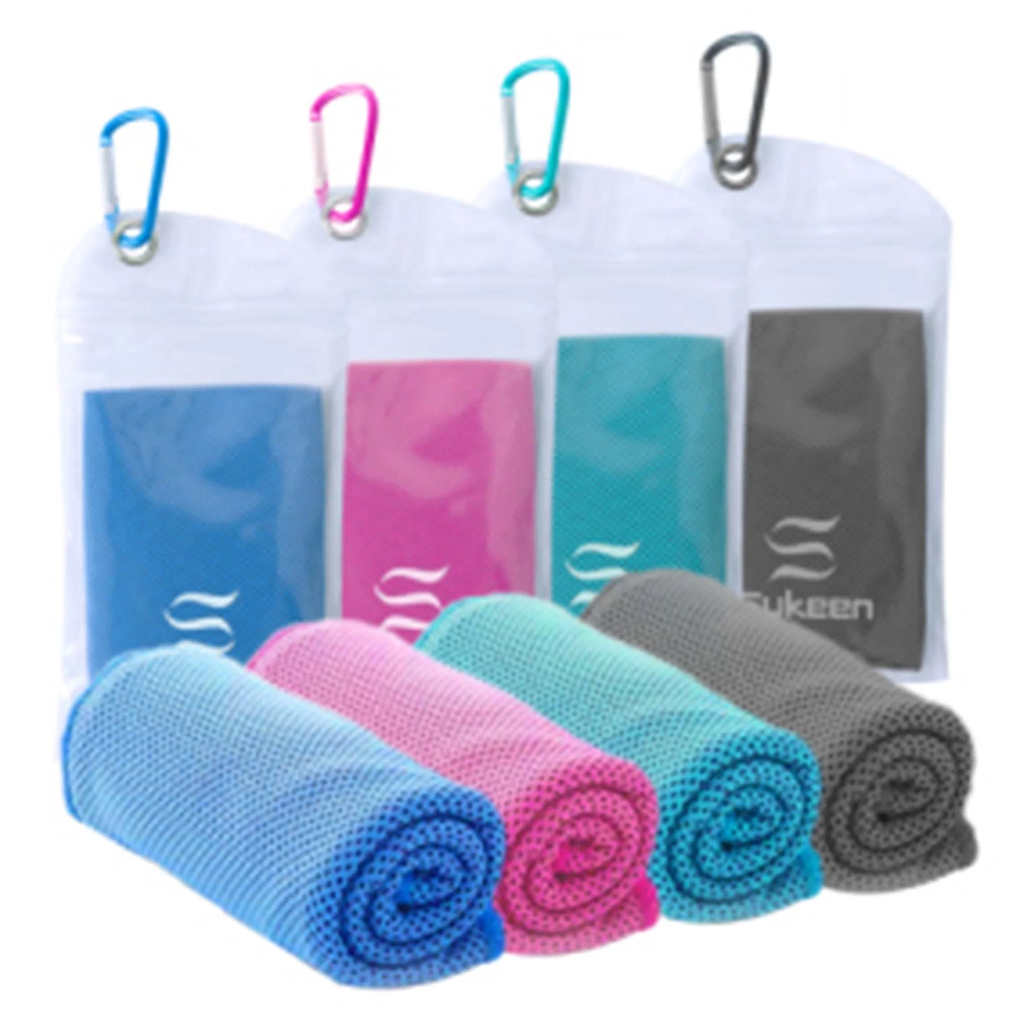 4 Packs Cooling Towel (40"X12") by , Ice Towel, Soft Breathable Chilly Towel, Cooling Towels for Neck，Microfiber Towel for Yoga, Sport, Running, Gym, Workout, Camping