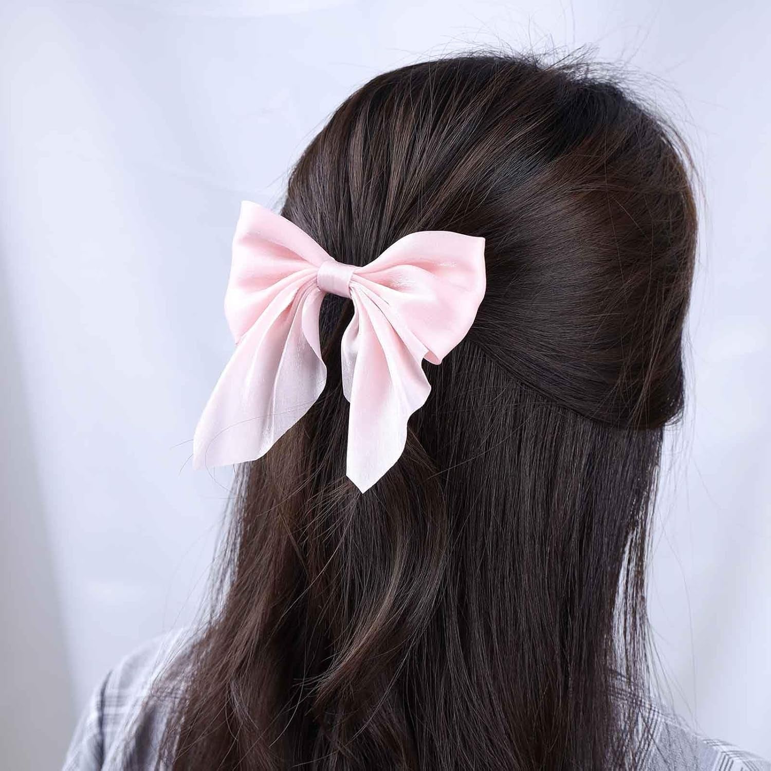 Vintage Bowknot Haarspange Barrette Rosa Band Schleife Haarspange Große Satin Haarspangen Pin Französisch Bogen Knoten Haarspange Satin Bowknot Clip Kopfstück Dekorative Haarschmuck