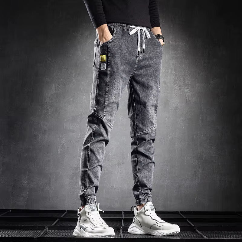 Neue Winter Dicke Fleece Warme Cargo Jeans Männer Schwarz Denim Jogger Baggy Harem Hosen Thermische Jean Hosen plus Größe