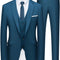 Men’S Slim Fit Suit One Button 3-Piece Blazer Dress Business Wedding Party Jacket Vest & Pant