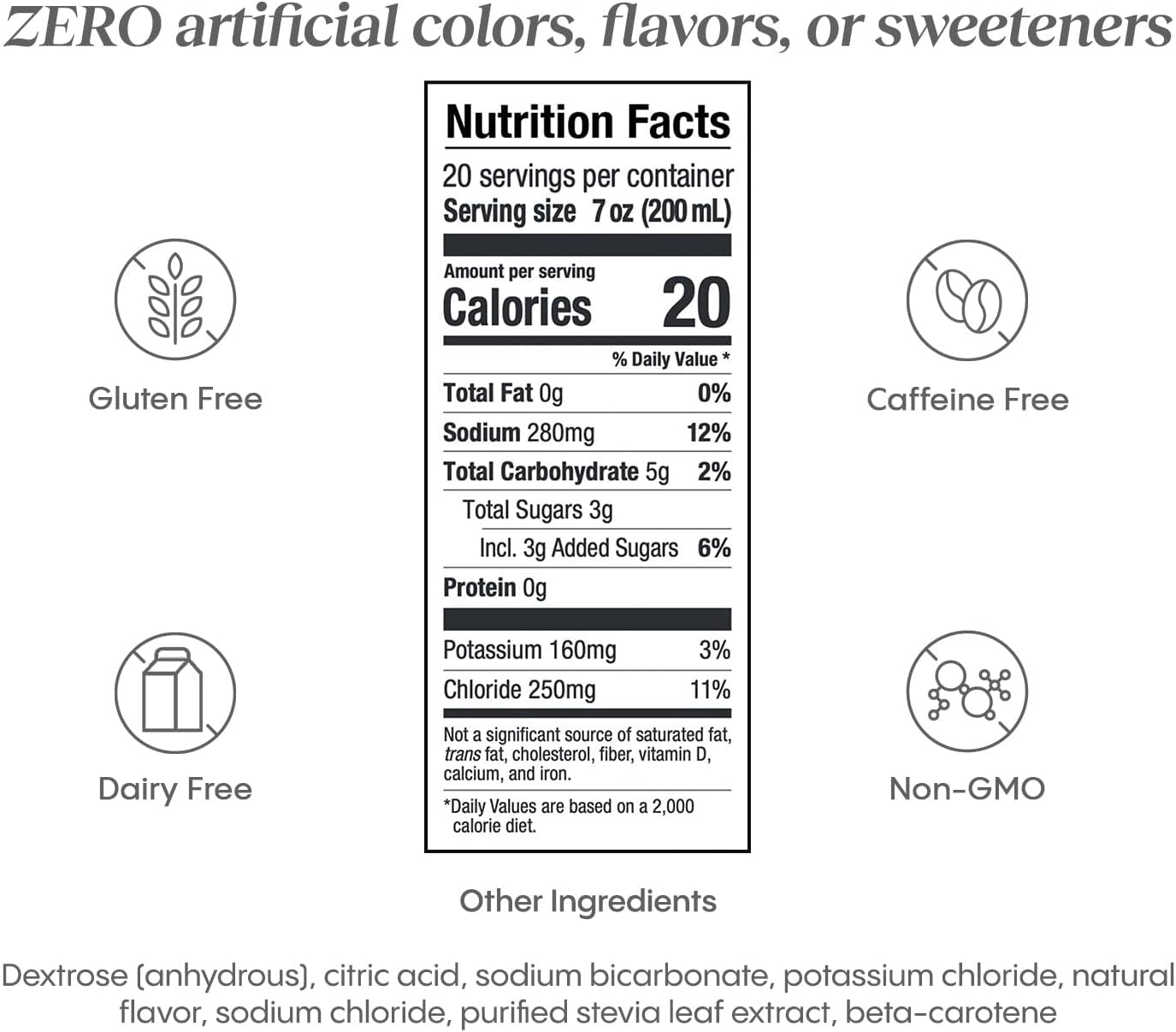 Electrolyte Powder Packets | Orange Hydration Packets | Easy Dissolve Electrolyte Powder for Rehydration Solutions | Low Sugar Hydration Powder Packets | All Natural (8 Oz Serving, 20 Count)