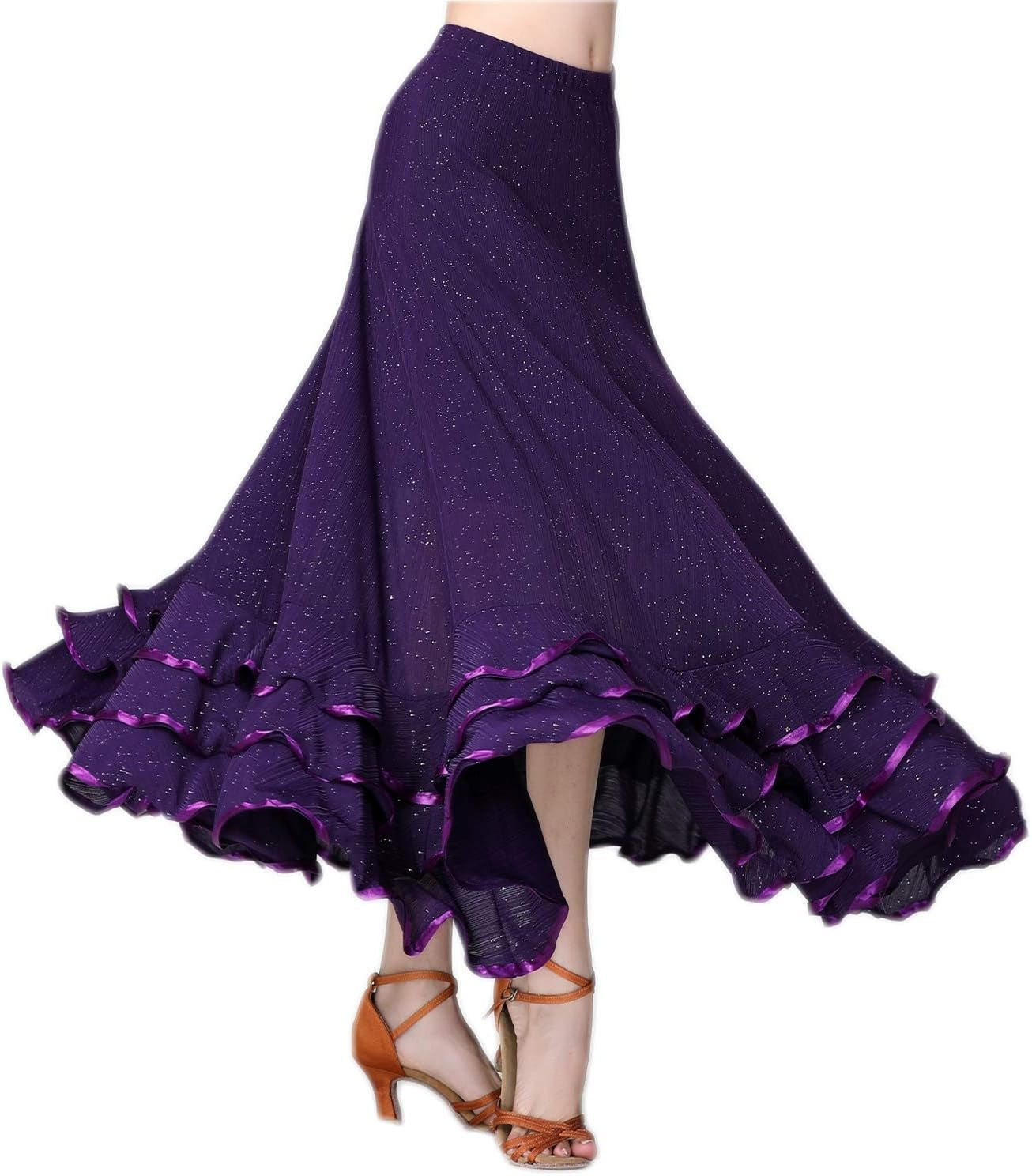 Long Modern Flamenco Waltz Standard Ballroom Dance Fancy Training Skirt