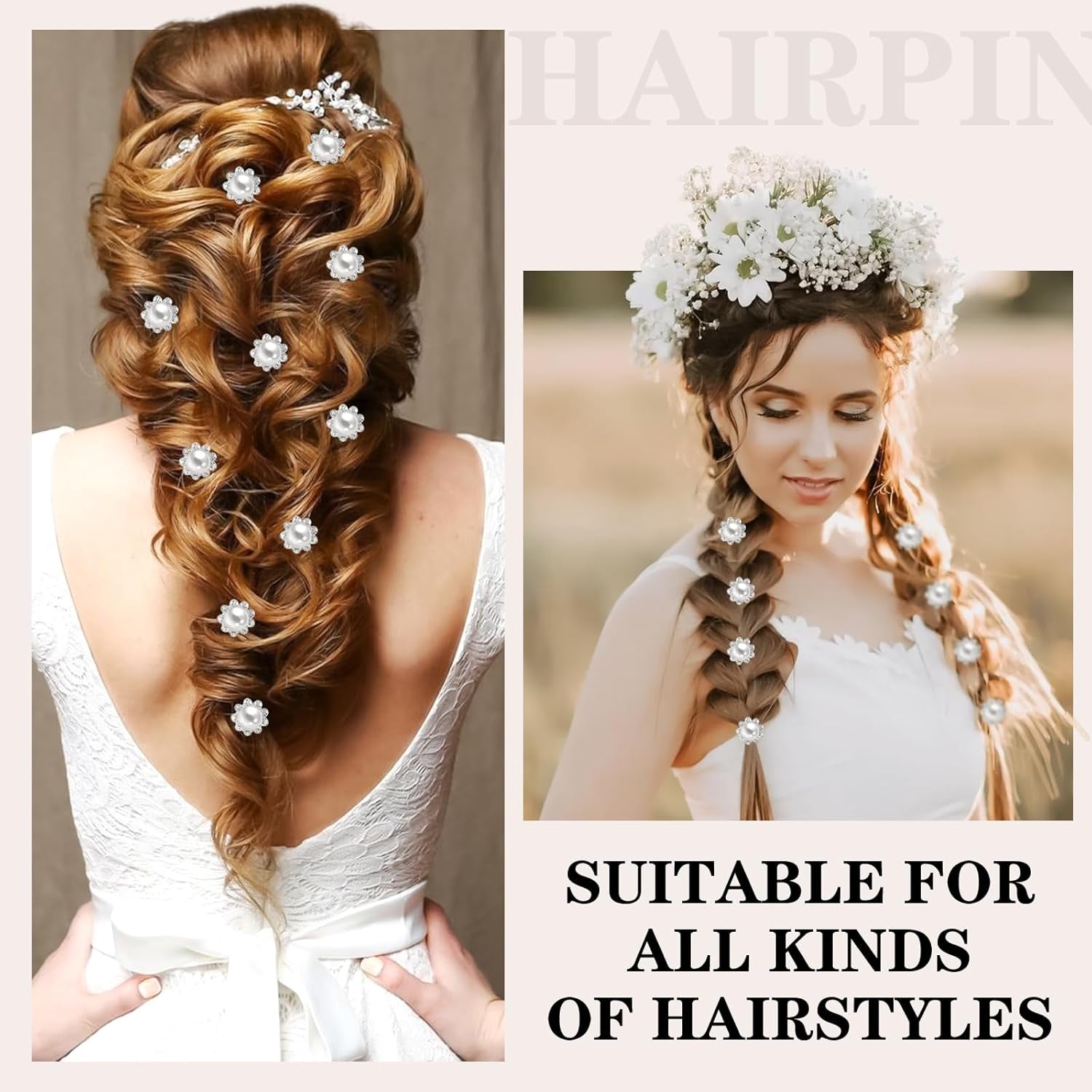 60 Stück Strass Kristall Twister Set Spiral Haarnadel Spule, Hochzeit Haar Curlies Perlen Strass Curlies Haarschmuck Braut Blumen Kristall Haarspinnen Für Hochzeit, Party (Perlen)