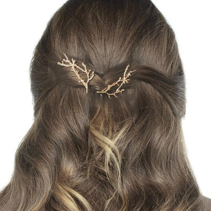 Goldene Haarspangen, Geometrische V-Pin-Locken Klammern, Blatt-Kleine Haarspangen, Mädchen-Haar-Accessoires, Metall-Haarmanschetten, Haar-Zopf-Ringe, Blondes Styling Für Frauen