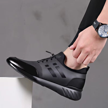 2024 Herren Schuhe Qualität Lycra Rindsleder Schuhe Marke 5Cm Zunehmende Britische Schuhe Neue Sommer Schwarze Mann Lässige Höhe Schuhe