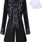 Men'S Gothic Steampunk Vintage Jacket Victorian Frock Coat Uniform Halloween