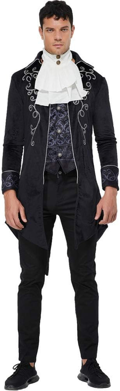 Men'S Gothic Steampunk Vintage Jacket Victorian Frock Coat Uniform Halloween