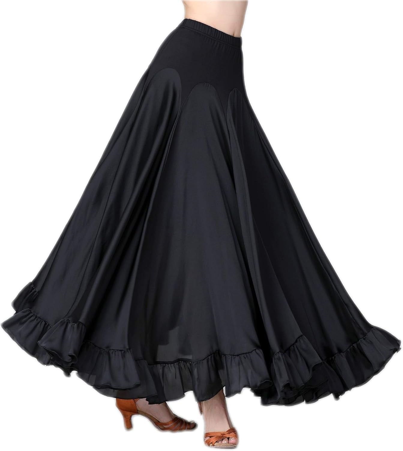 Long Modern Flamenco Waltz Standard Ballroom Dance Fancy Training Skirt