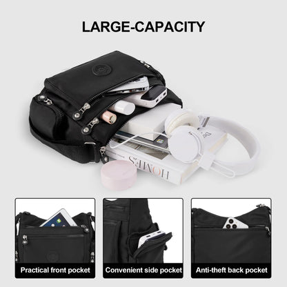 Crossbody Bag Black Purses and Handbags for Women Shoulder Fashionable Casual Travel Bag