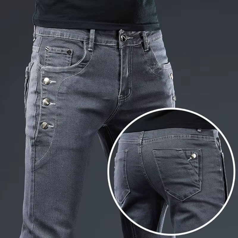 Marke 2023 Neuheiten Jeans Männer Qualität Casual Männlichen Denim Hosen Gerade Slim Fit Dark Grau Herren Hosen Yong Mann