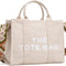 Women Large Canvas the Tote Bag Girls Zipper Crossbody Handbag for School and Travel White