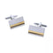 Stately Shiny Gold and Brushed Rhodium Cufflinks